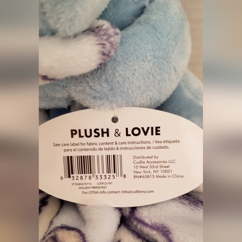 Baby Blue Elephant Lovey with Security Blanket Stuffed Animal NWT - Picture 2 of 15